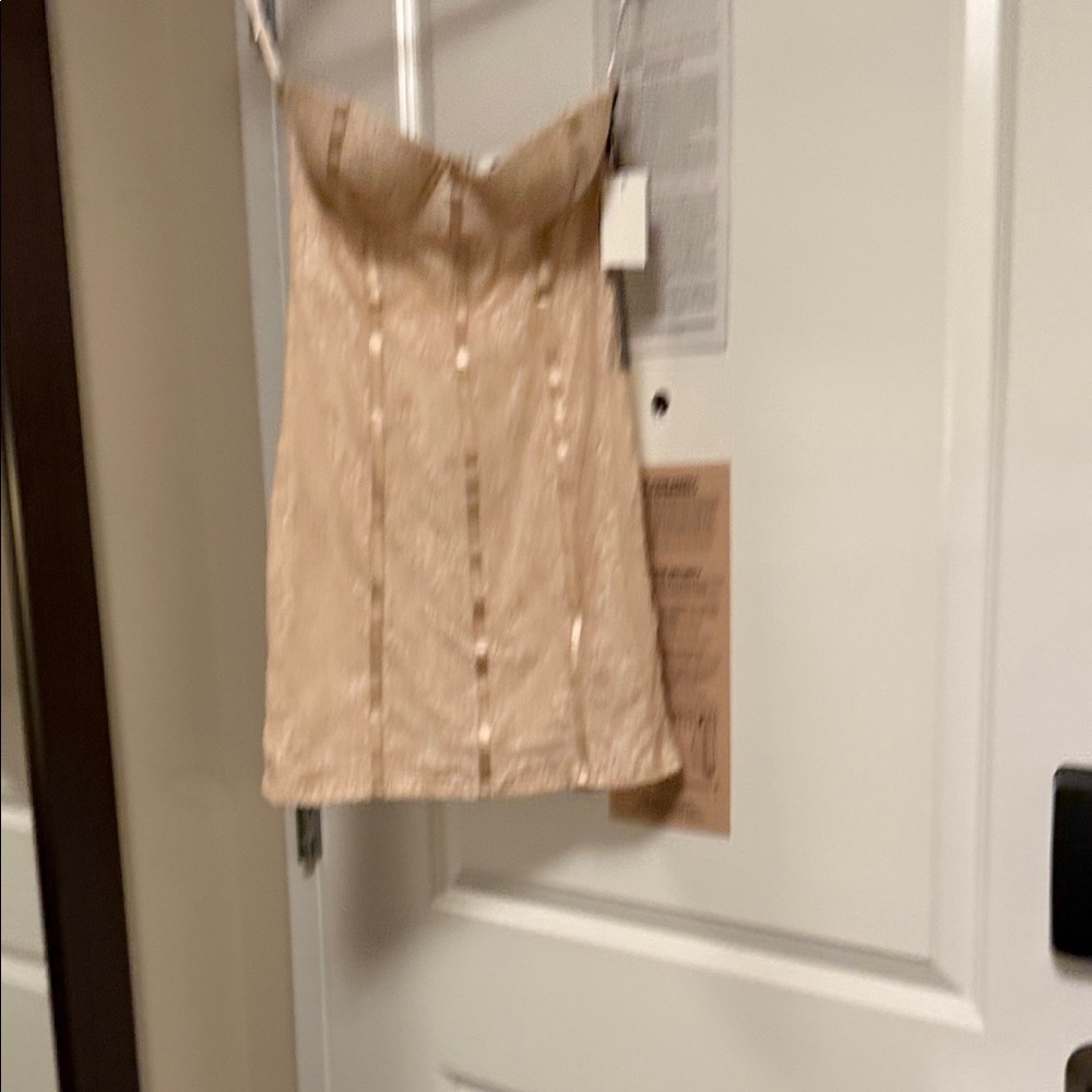 Beige Mini Dress with Built-In Bust Support